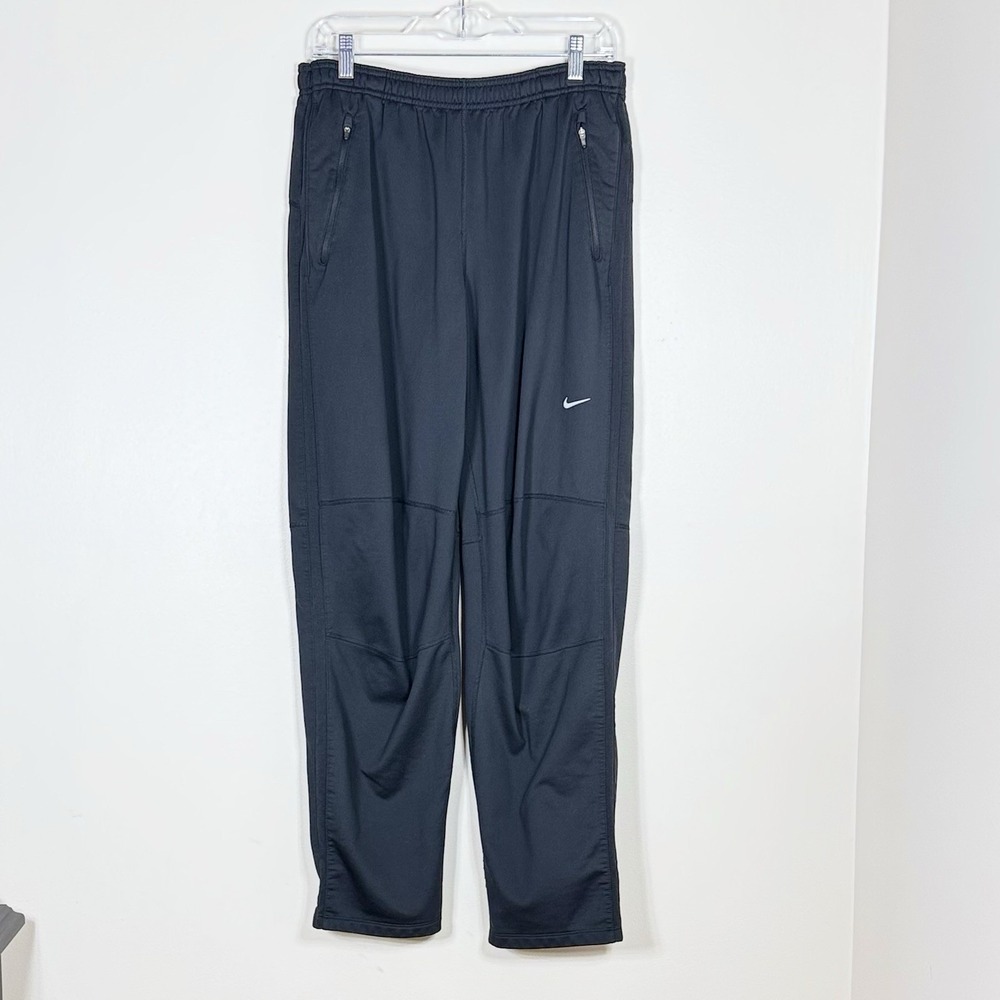 Nike Dri-FIT Mens Thermal Running Pants L Black Lined Ankle Zip 424244-010